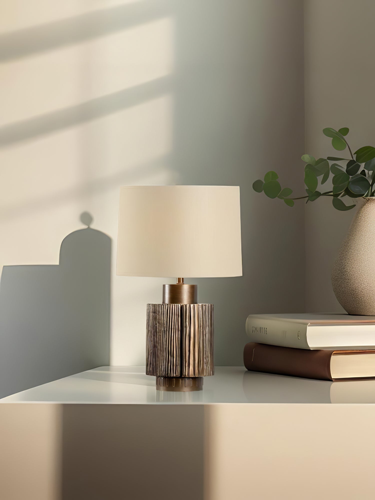 Lumeo Fabric Luxury Table Lamp-Neutral Decor