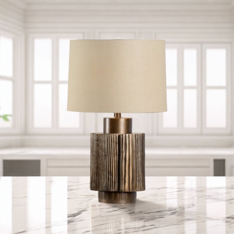 Lumeo Fabric Luxury Table Lamp-Neutral Decor