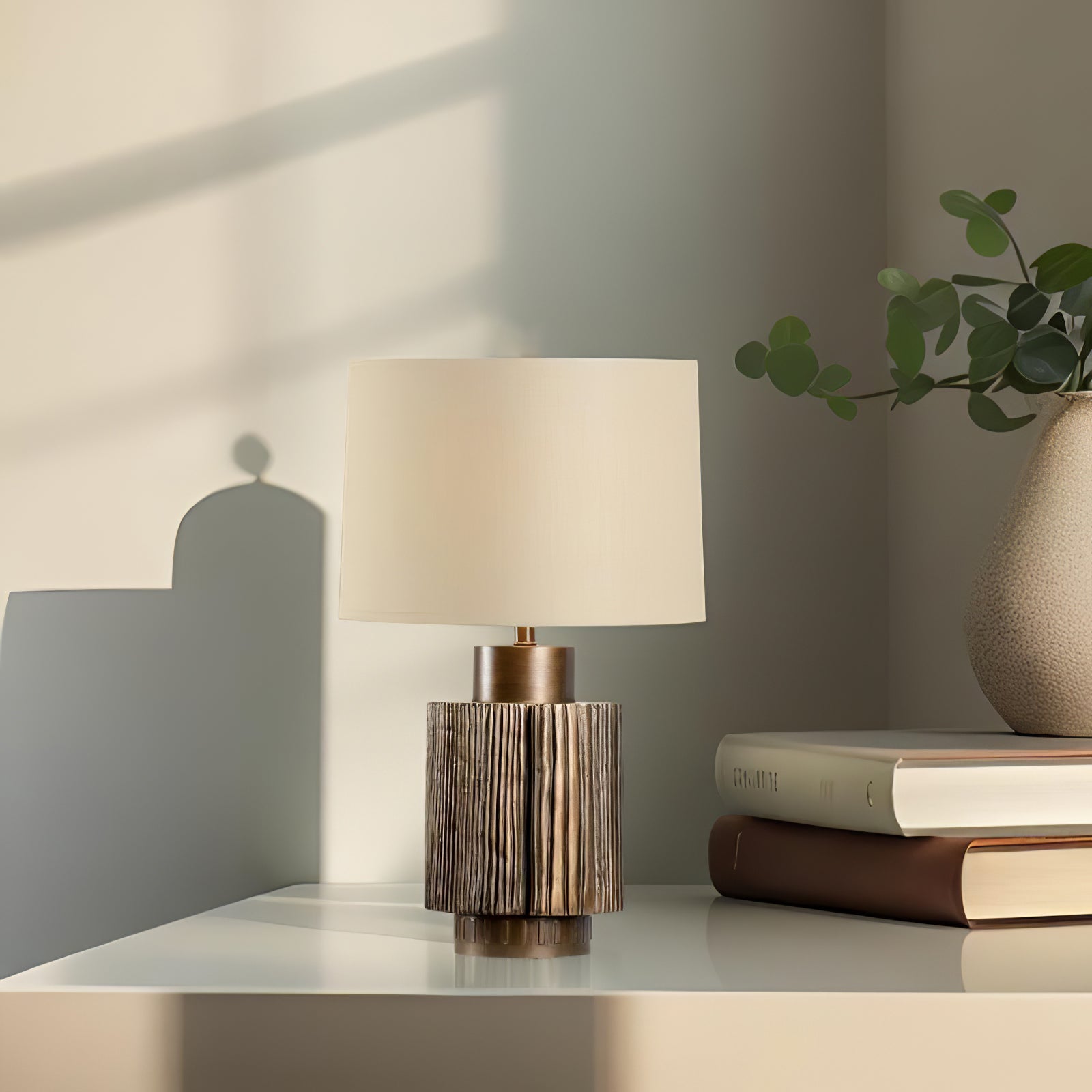 Lumeo Fabric Luxury Table Lamp-Neutral Decor