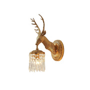 Front view of the Antler Crystal Wall Lamp against a plain wall.