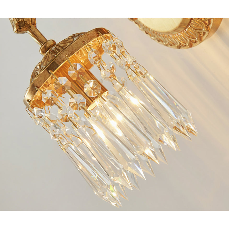 Another angle of the lamp in a hallway setting.
