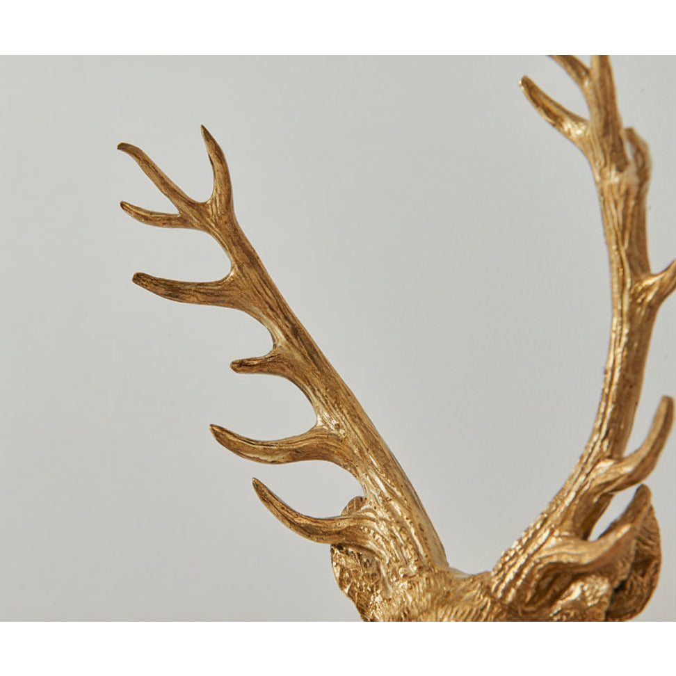 Detail of the junction between the stag head and the backplate.