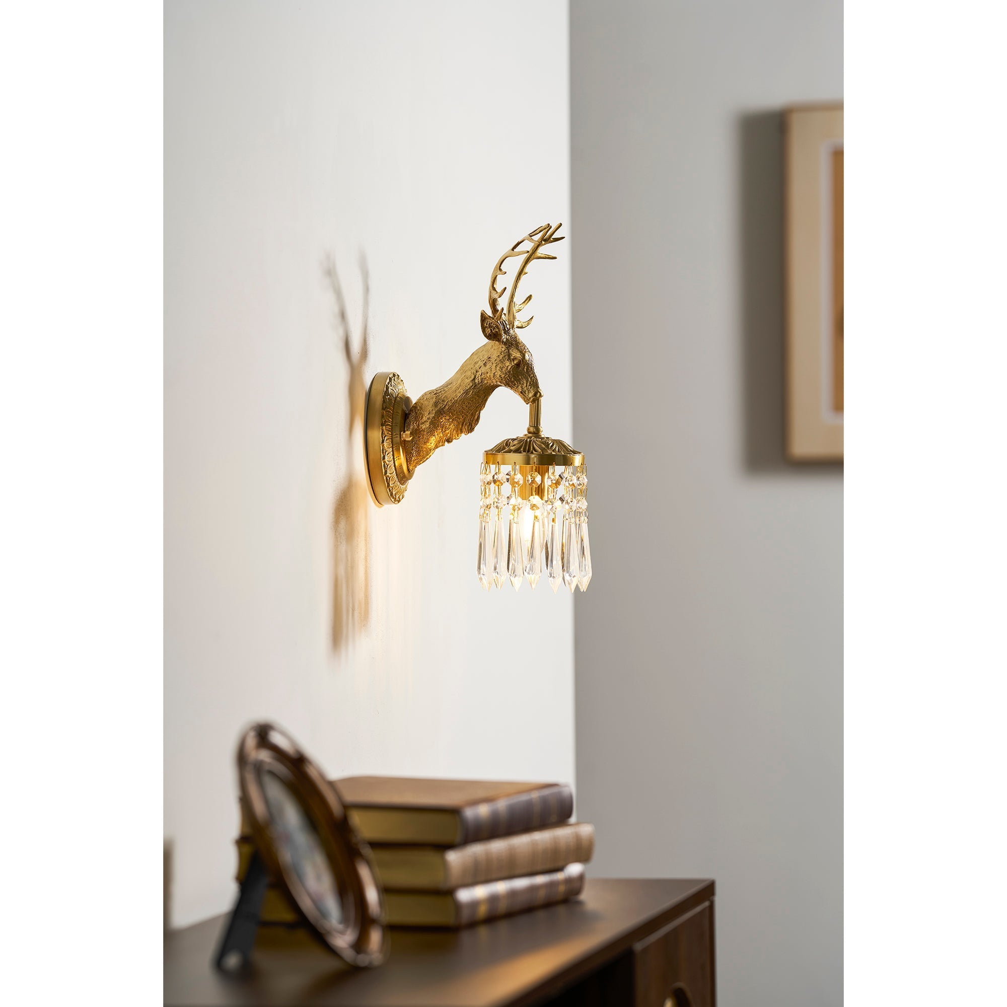 Lifestyle image showing the scale of the lamp in a room.