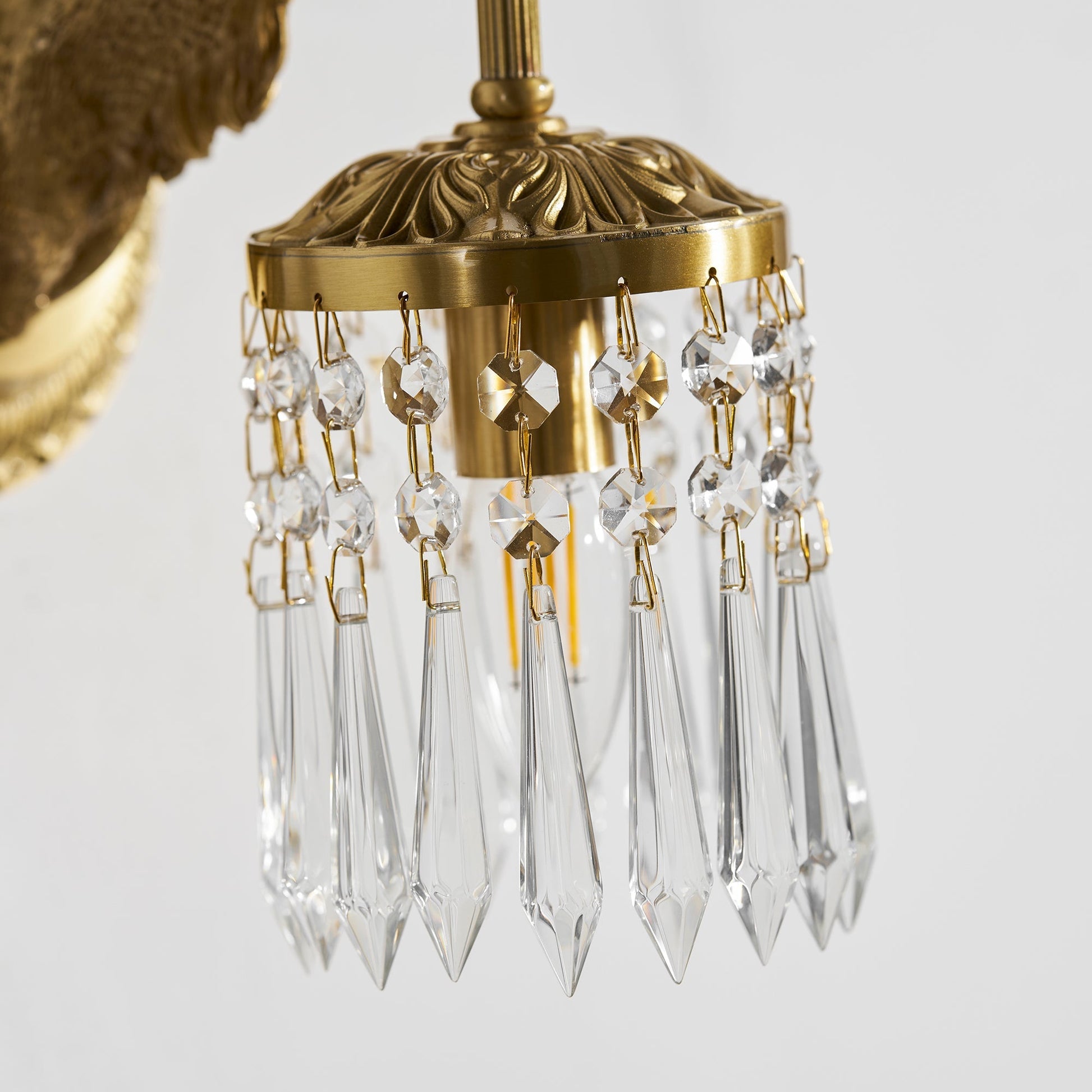 Final product shot of the Antler Crystal Wall Lamp.