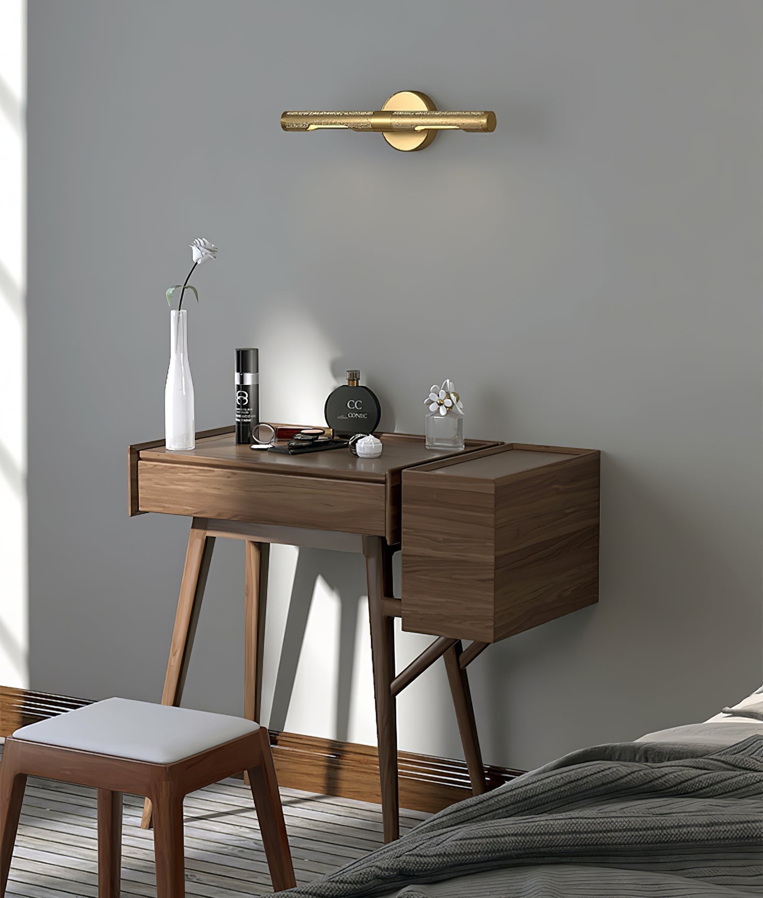 Sano Modern Brass LED Wall Light-Neutral Decor