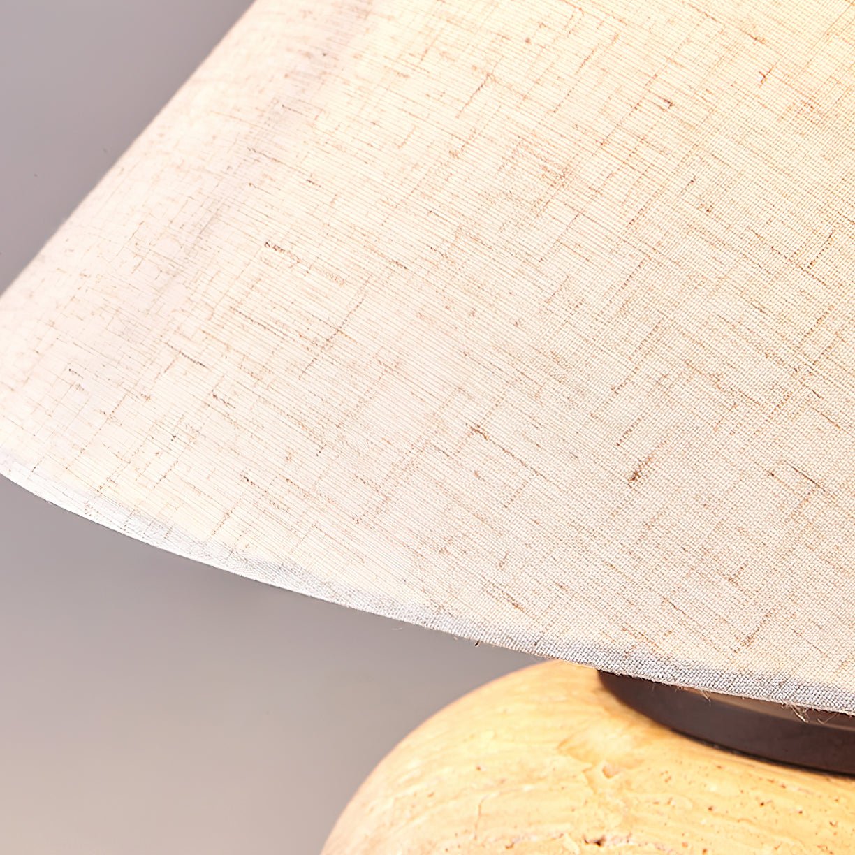 Cazorus Globular Travertine Table Lamp-Neutral Decor