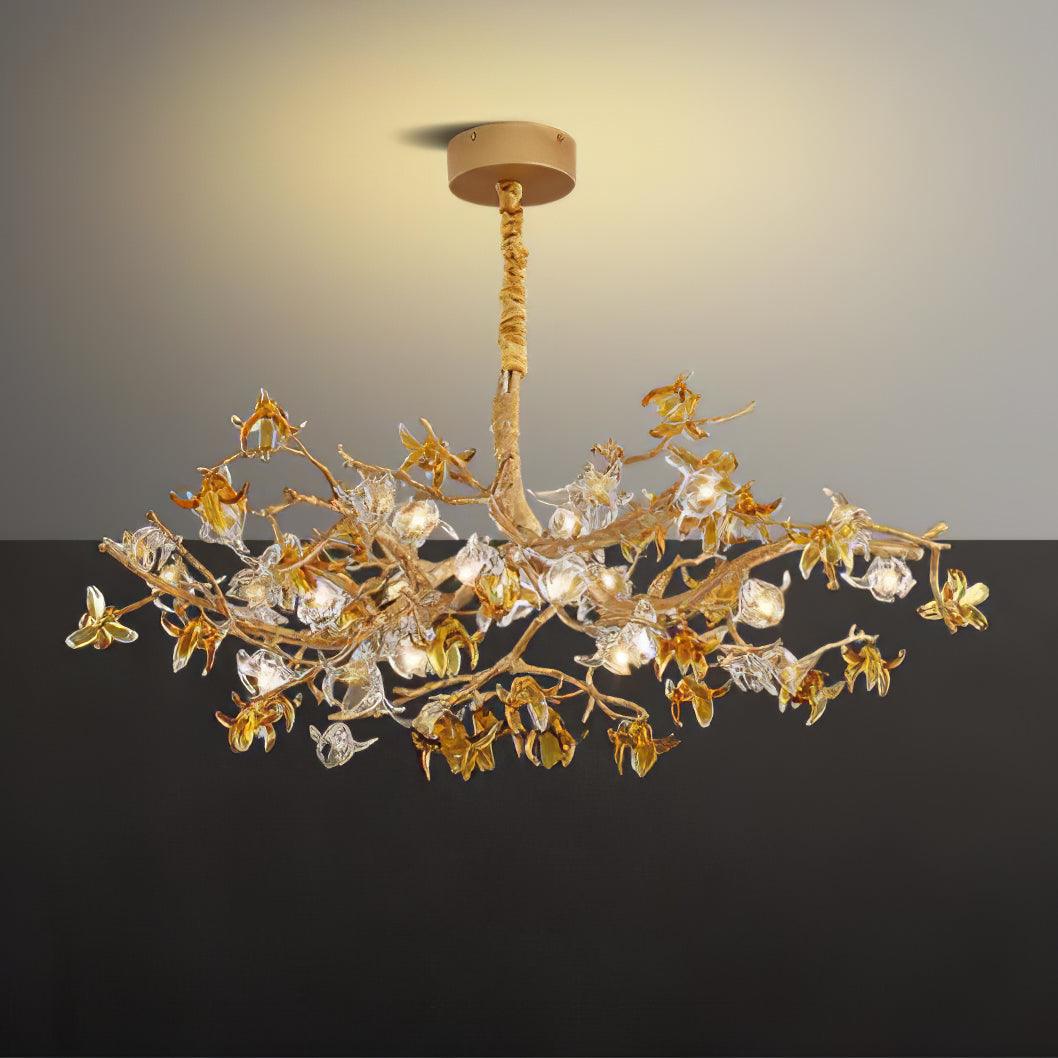 Ulfuvye Postmodern Luxury Branch Brass Crystal Chandelier-Neutral Decor