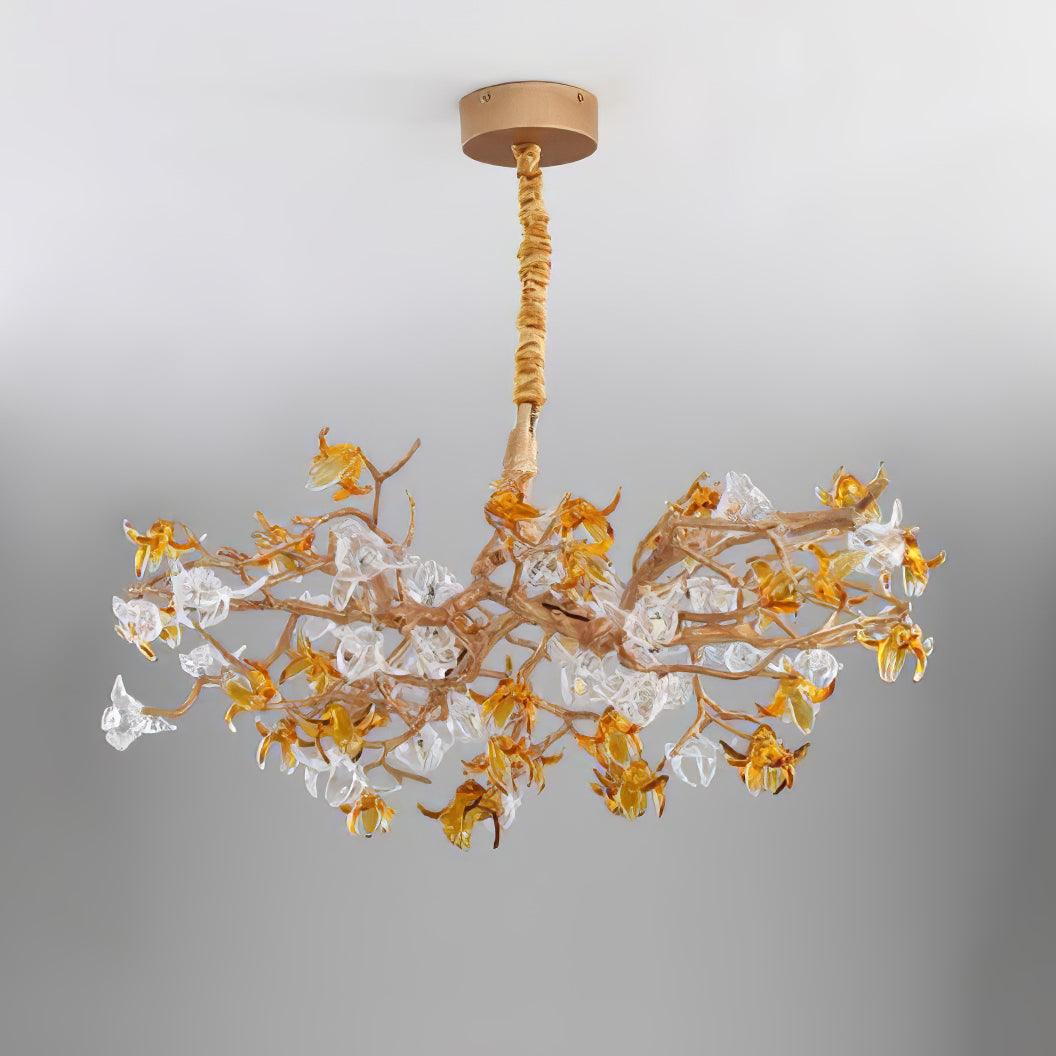 Ulfuvye Postmodern Luxury Branch Brass Crystal Chandelier-Neutral Decor