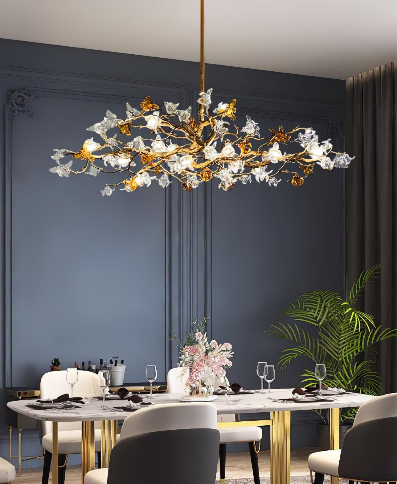 Ulfuvye Postmodern Luxury Branch Brass Crystal Chandelier-Neutral Decor