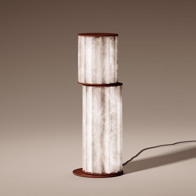 Size and dimension details of the Apadana Alabaster Table Lamp.
