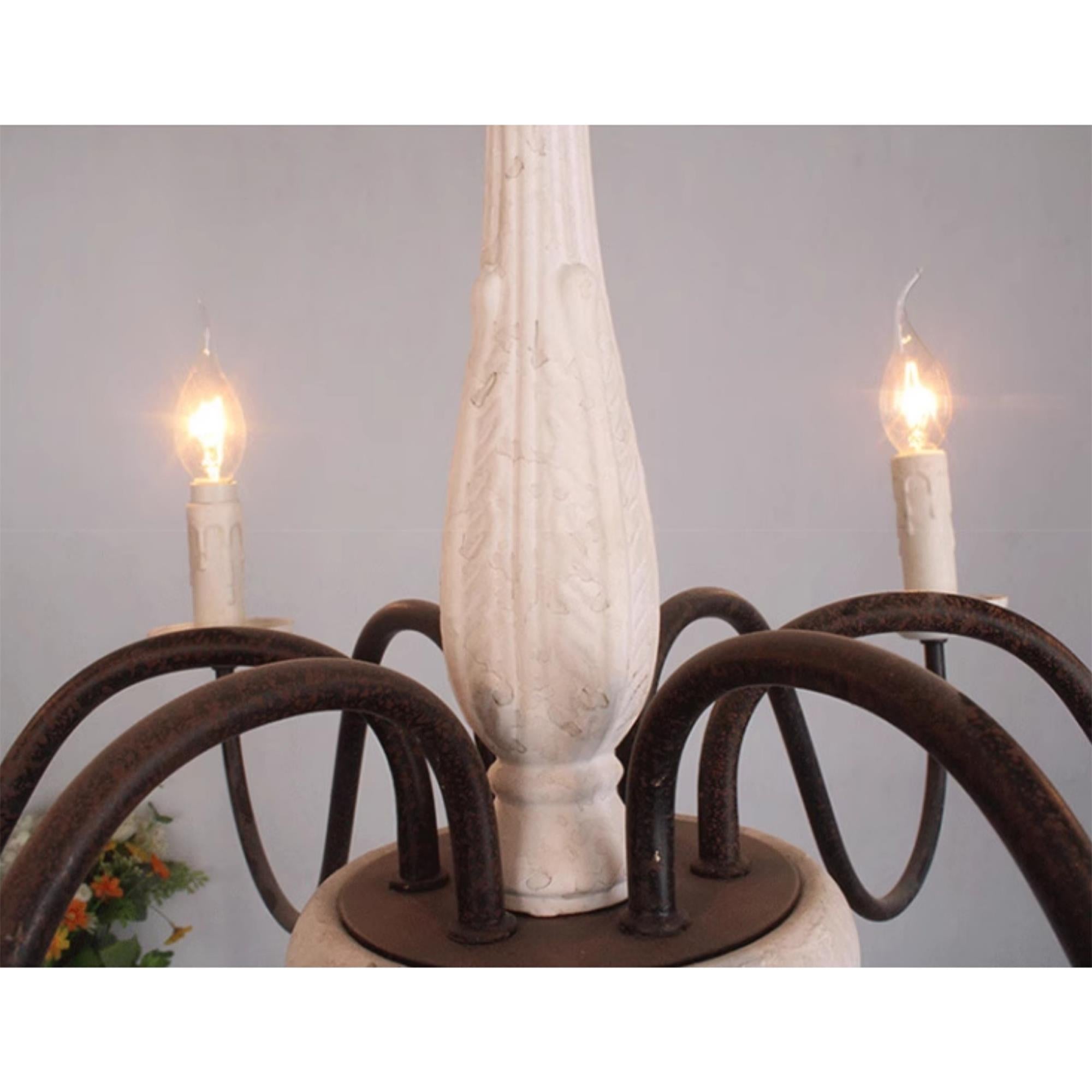 Sorenx Traditional Farmhouse Wood Chandelier-Neutral Decor