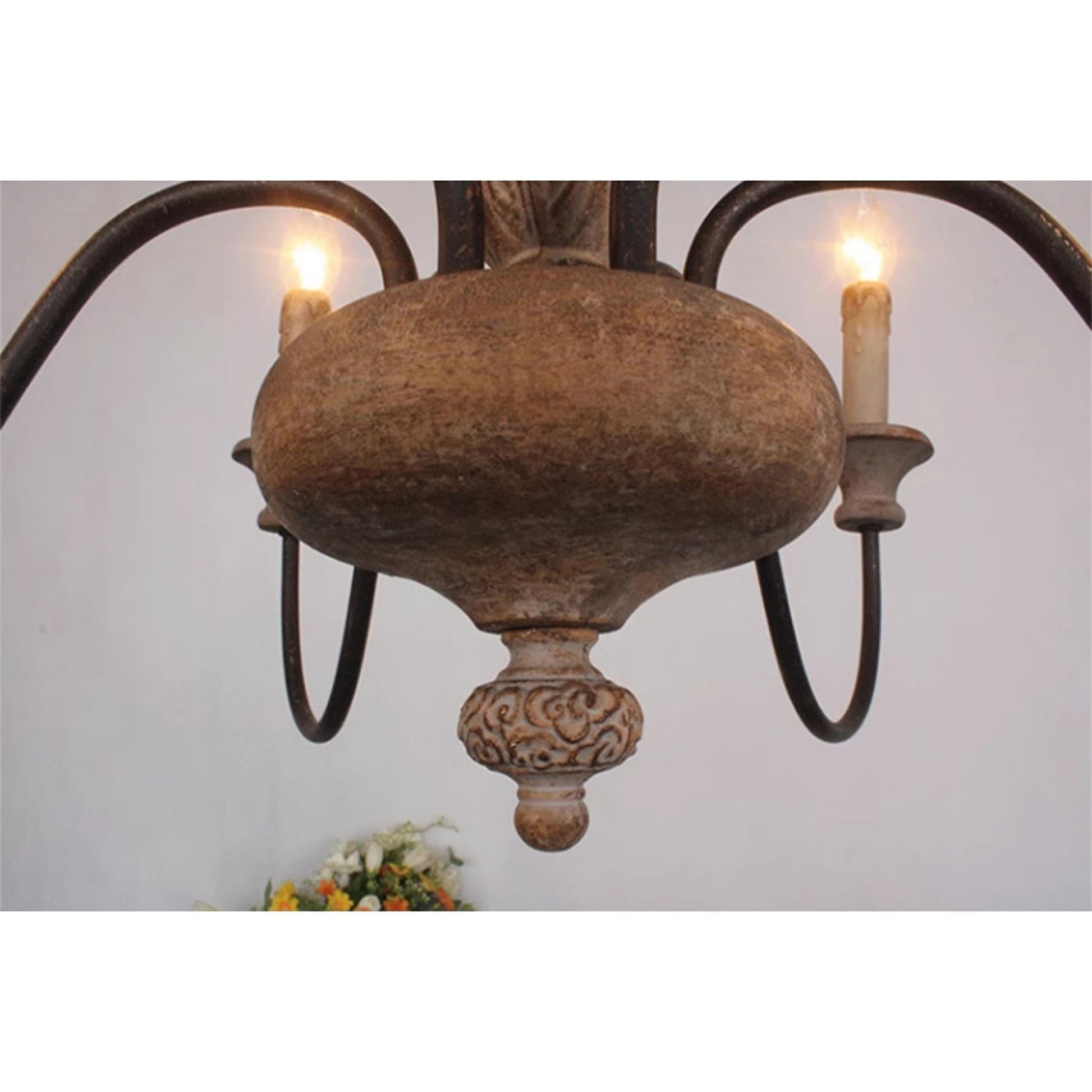 Sorenx Traditional Farmhouse Wood Chandelier-Neutral Decor