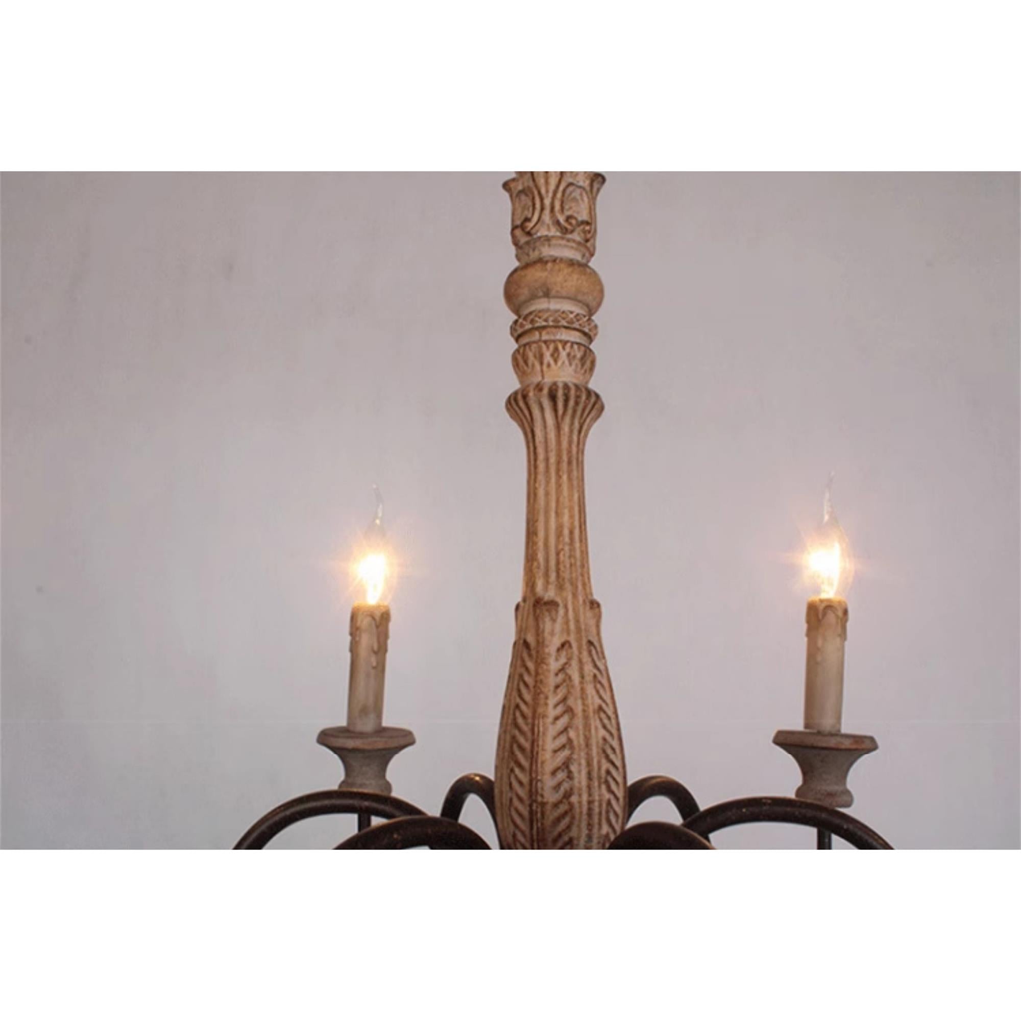 Sorenx Traditional Farmhouse Wood Chandelier-Neutral Decor