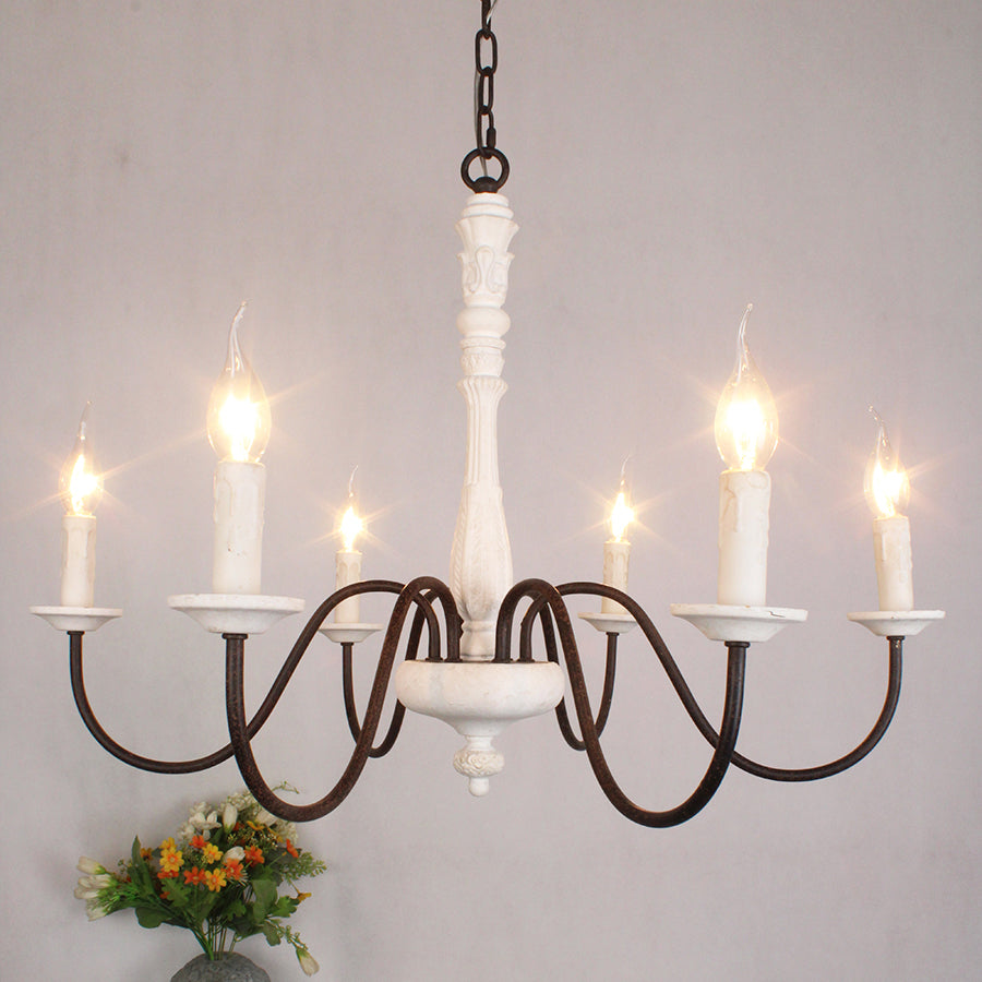 Sorenx Traditional Farmhouse Wood Chandelier-Neutral Decor