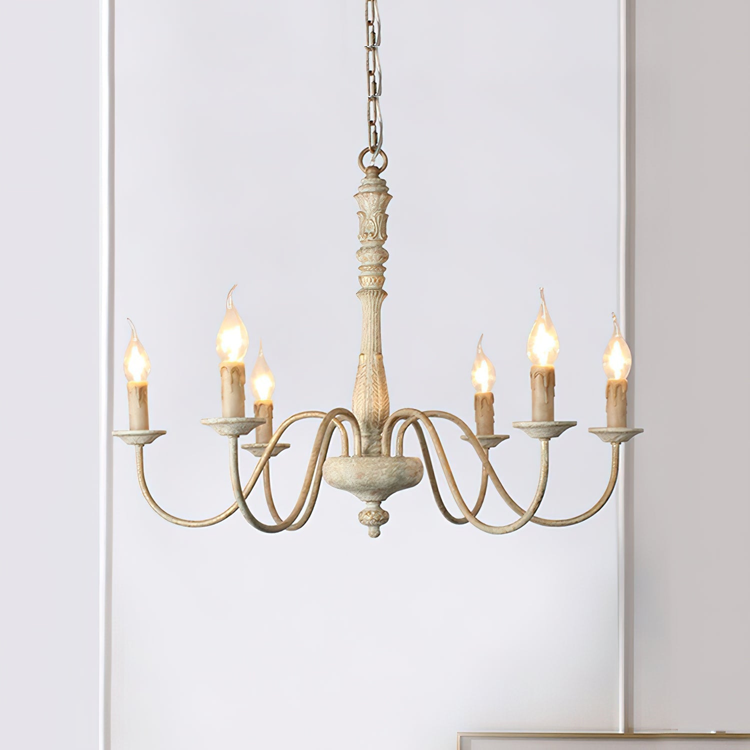 Sorenx Traditional Farmhouse Wood Chandelier-Neutral Decor