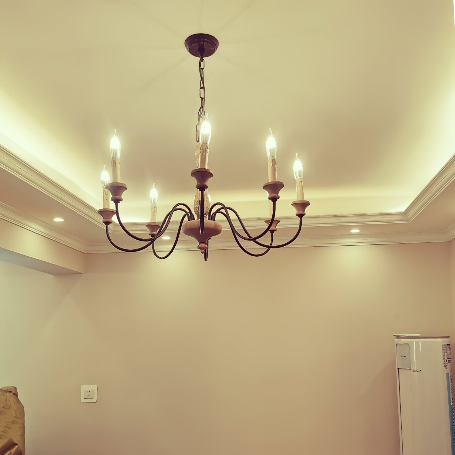 Sorenx Traditional Farmhouse Wood Chandelier-Neutral Decor
