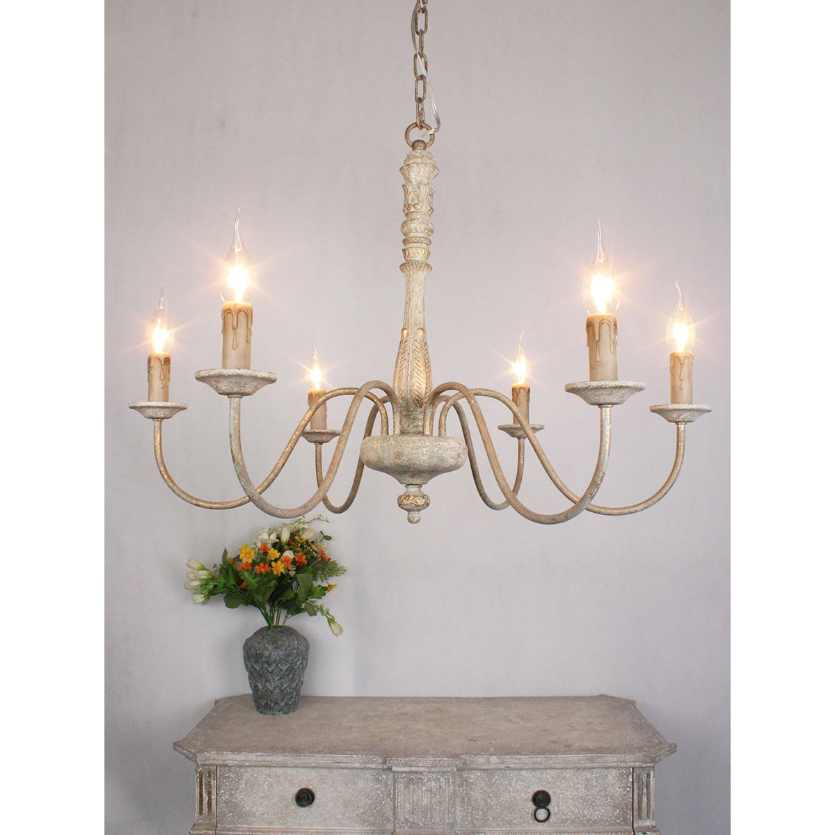 Sorenx Traditional Farmhouse Wood Chandelier-Neutral Decor