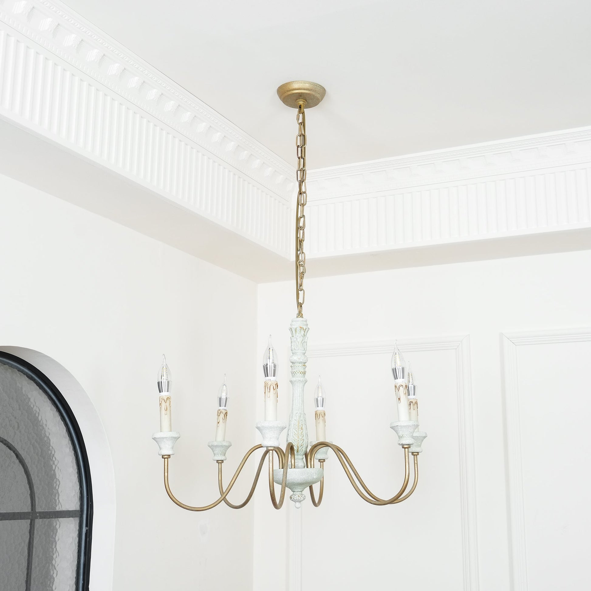 Sorenx Traditional Farmhouse Wood Chandelier-Neutral Decor
