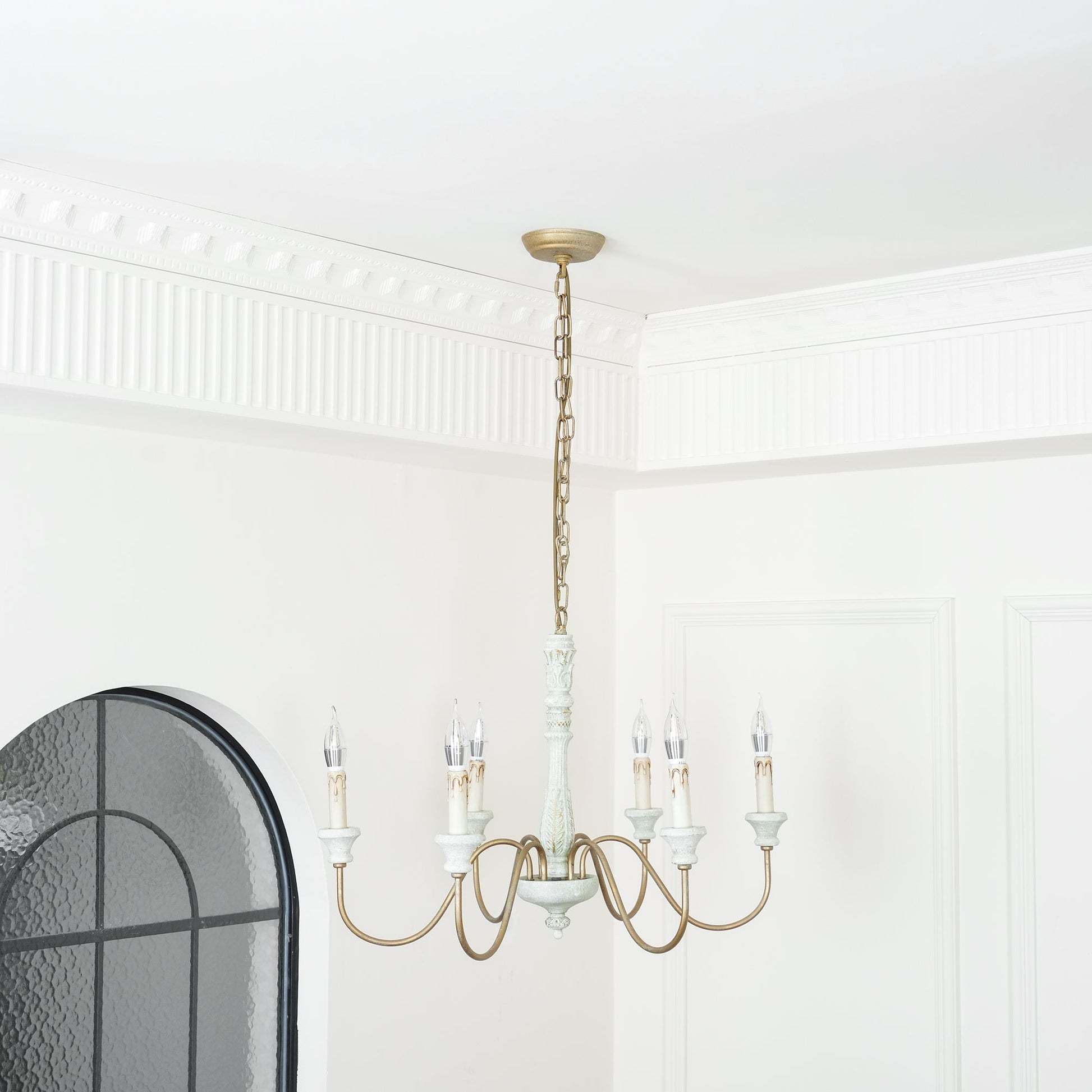 Sorenx Traditional Farmhouse Wood Chandelier-Neutral Decor