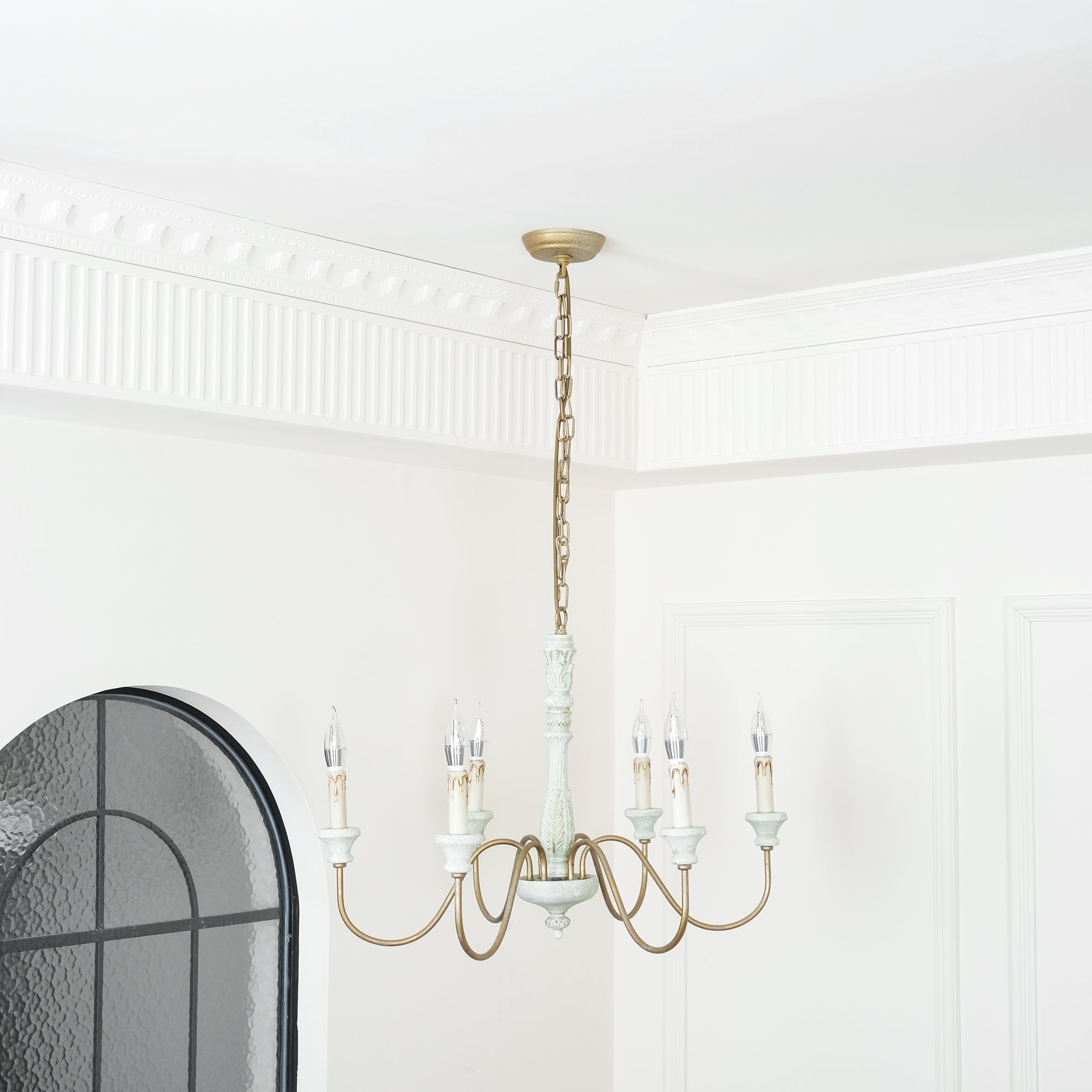 Sorenx Traditional Farmhouse Wood Chandelier-Neutral Decor