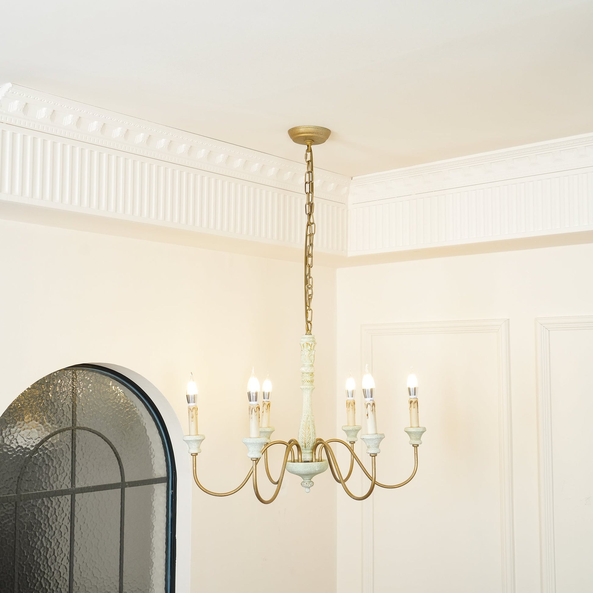 Sorenx Traditional Farmhouse Wood Chandelier-Neutral Decor