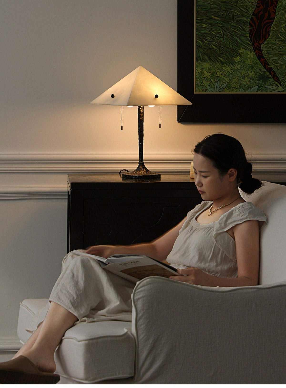 Apex Alabaster Prism Table Lamp-Neutral Decor