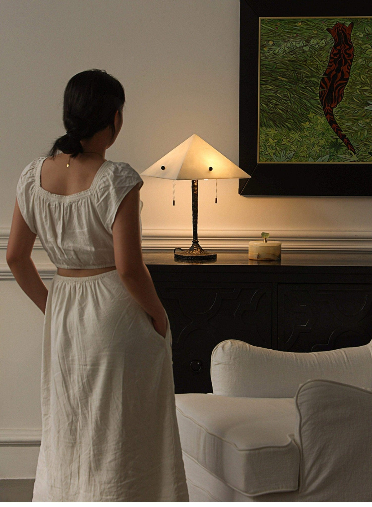 Apex Alabaster Prism Table Lamp-Neutral Decor