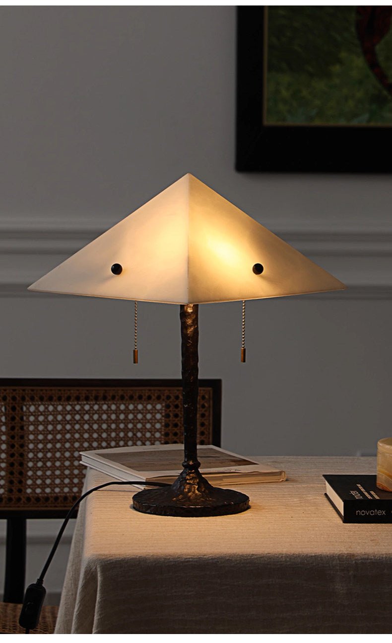 Apex Alabaster Prism Table Lamp-Neutral Decor