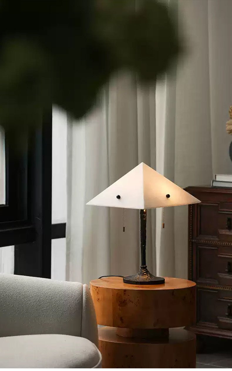 Apex Alabaster Prism Table Lamp-Neutral Decor