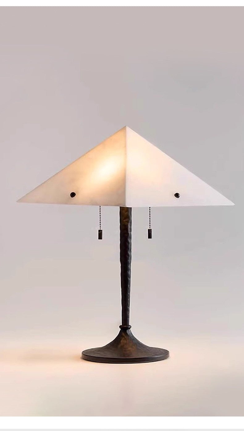 Apex Alabaster Prism Table Lamp-Neutral Decor