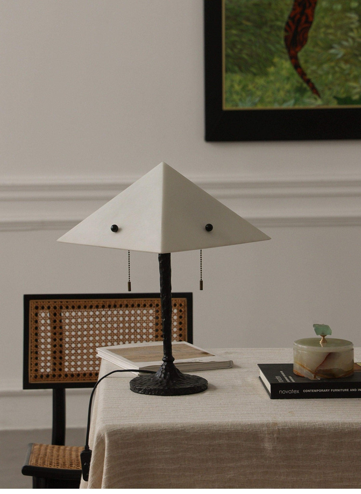 Apex Alabaster Prism Table Lamp-Neutral Decor
