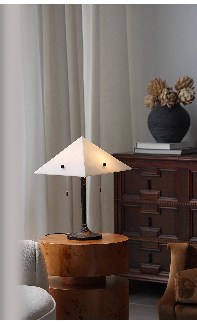 Apex Alabaster Prism Table Lamp-Neutral Decor