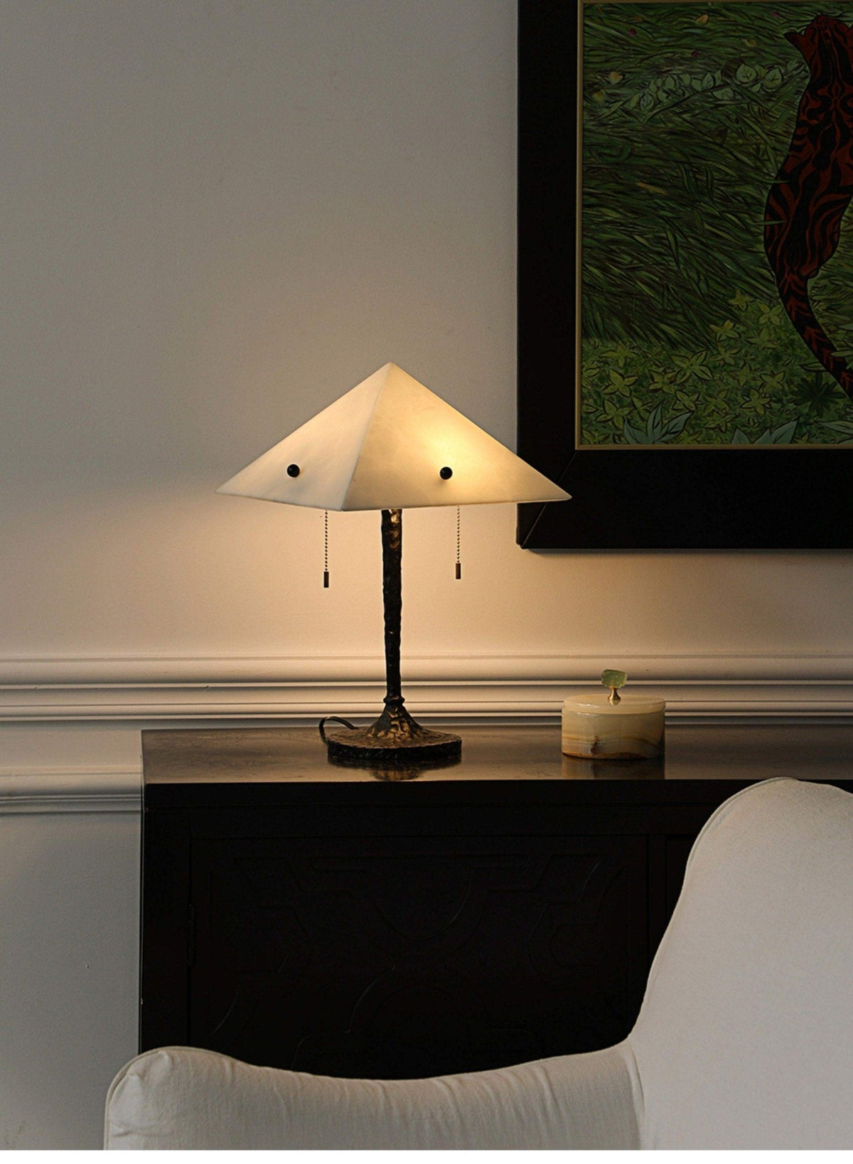 Apex Alabaster Prism Table Lamp-Neutral Decor