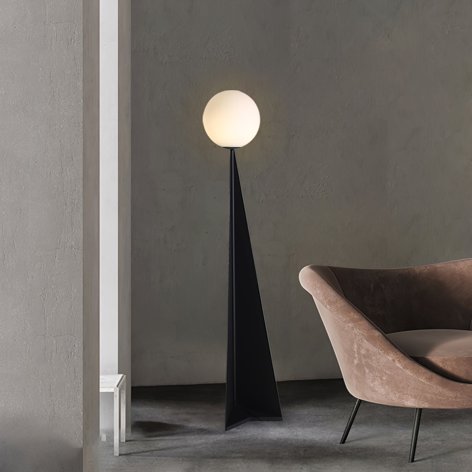 Vertex Minimalist Sphere Floor Lamp-Neutral Decor