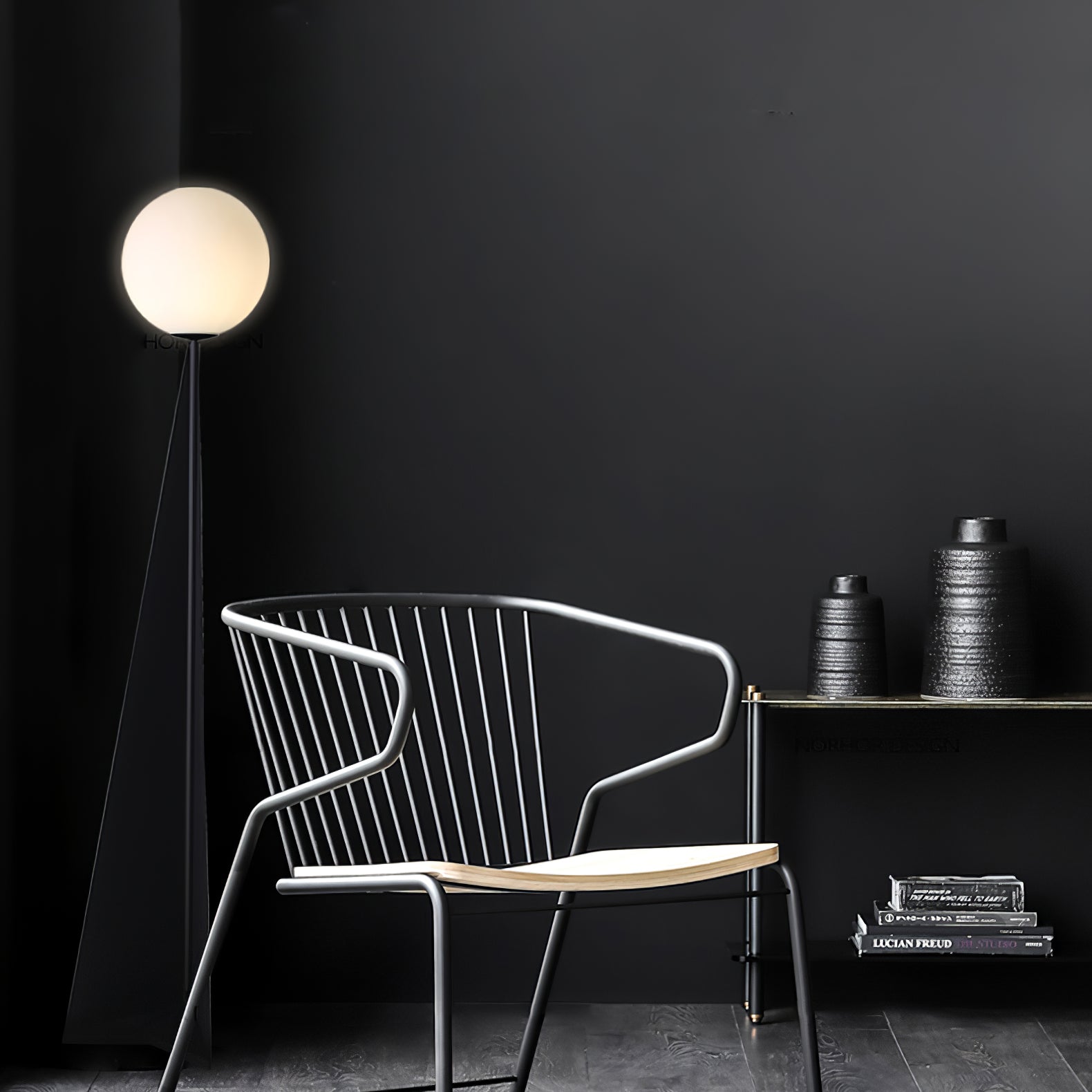 Vertex Minimalist Sphere Floor Lamp-Neutral Decor