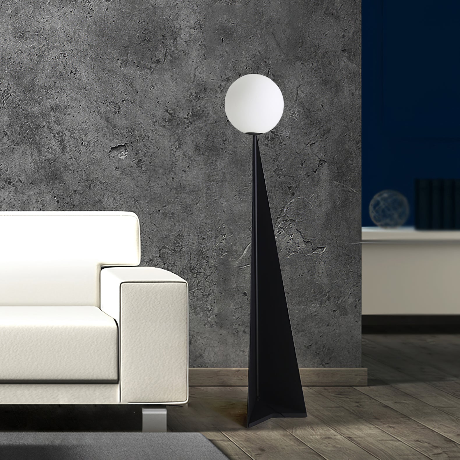 Vertex Minimalist Sphere Floor Lamp-Neutral Decor