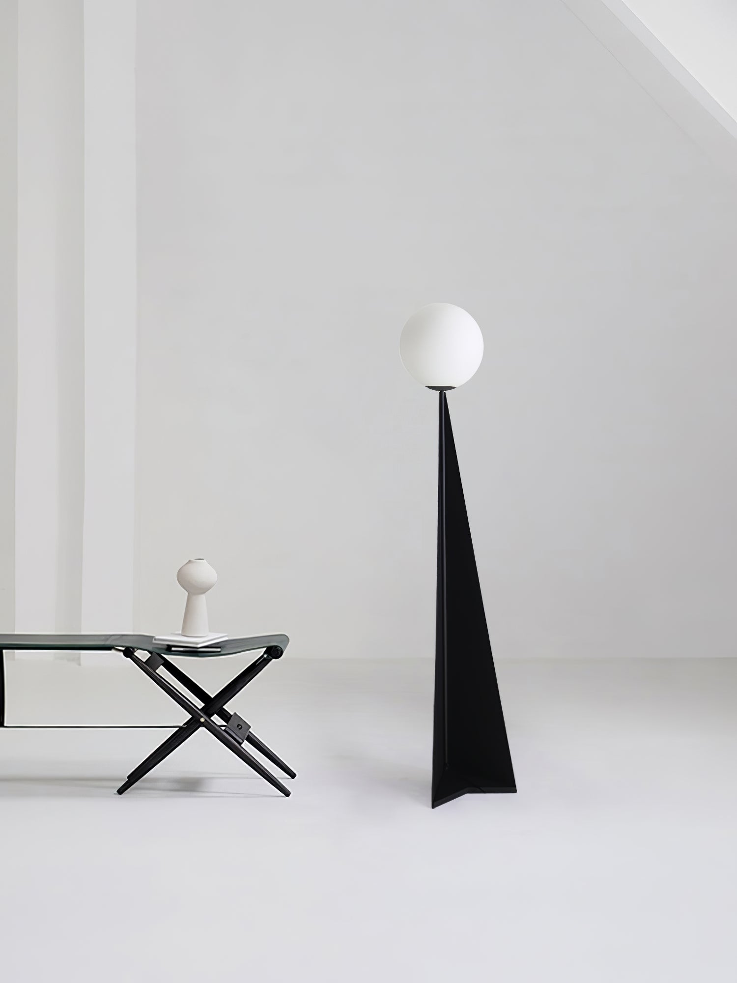 Vertex Minimalist Sphere Floor Lamp-Neutral Decor