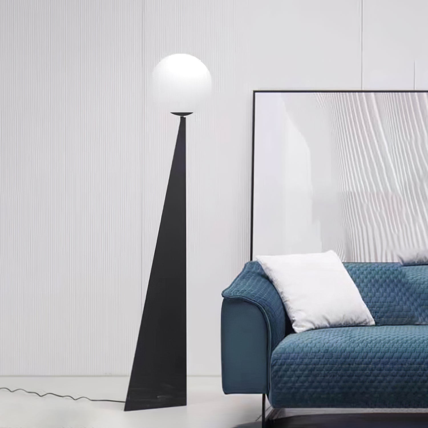 Vertex Minimalist Sphere Floor Lamp-Neutral Decor