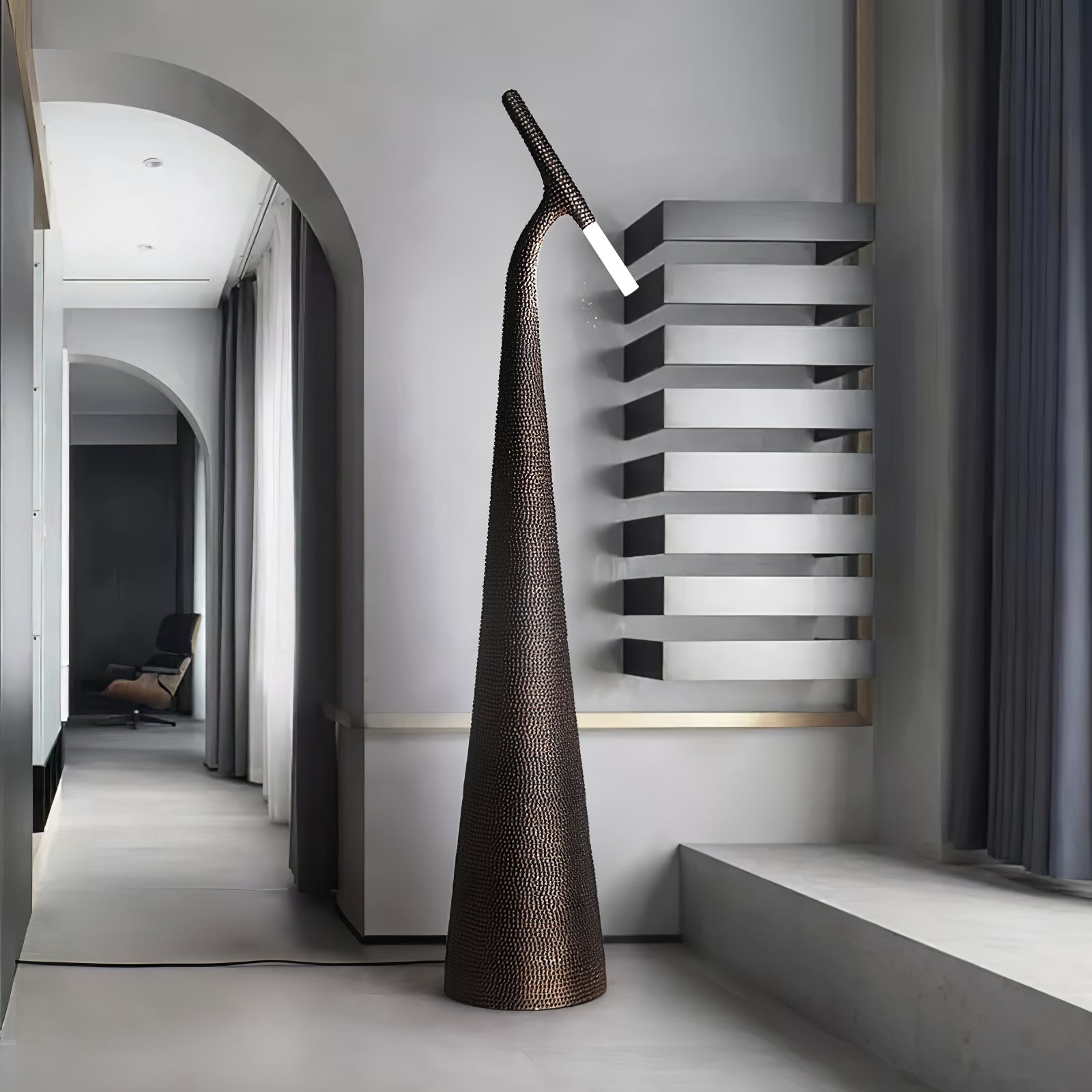 Sysolyra Textured Resin Floor Lamp-Neutral Decor