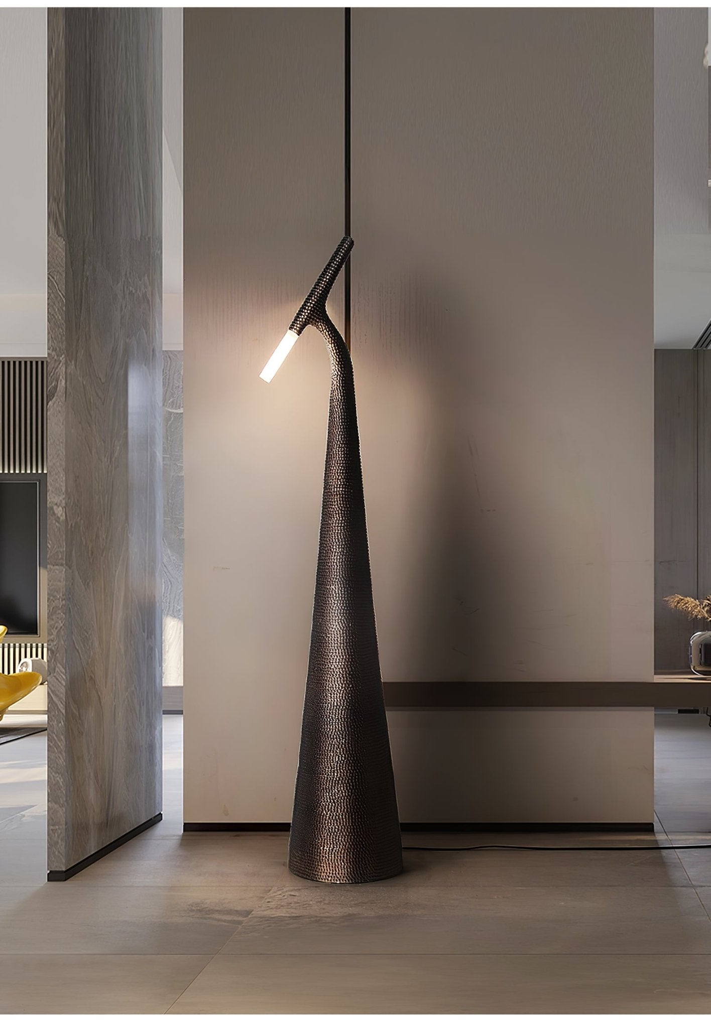 Sysolyra Textured Resin Floor Lamp-Neutral Decor