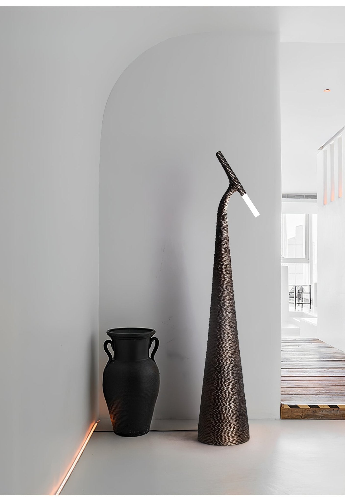 Sysolyra Textured Resin Floor Lamp-Neutral Decor