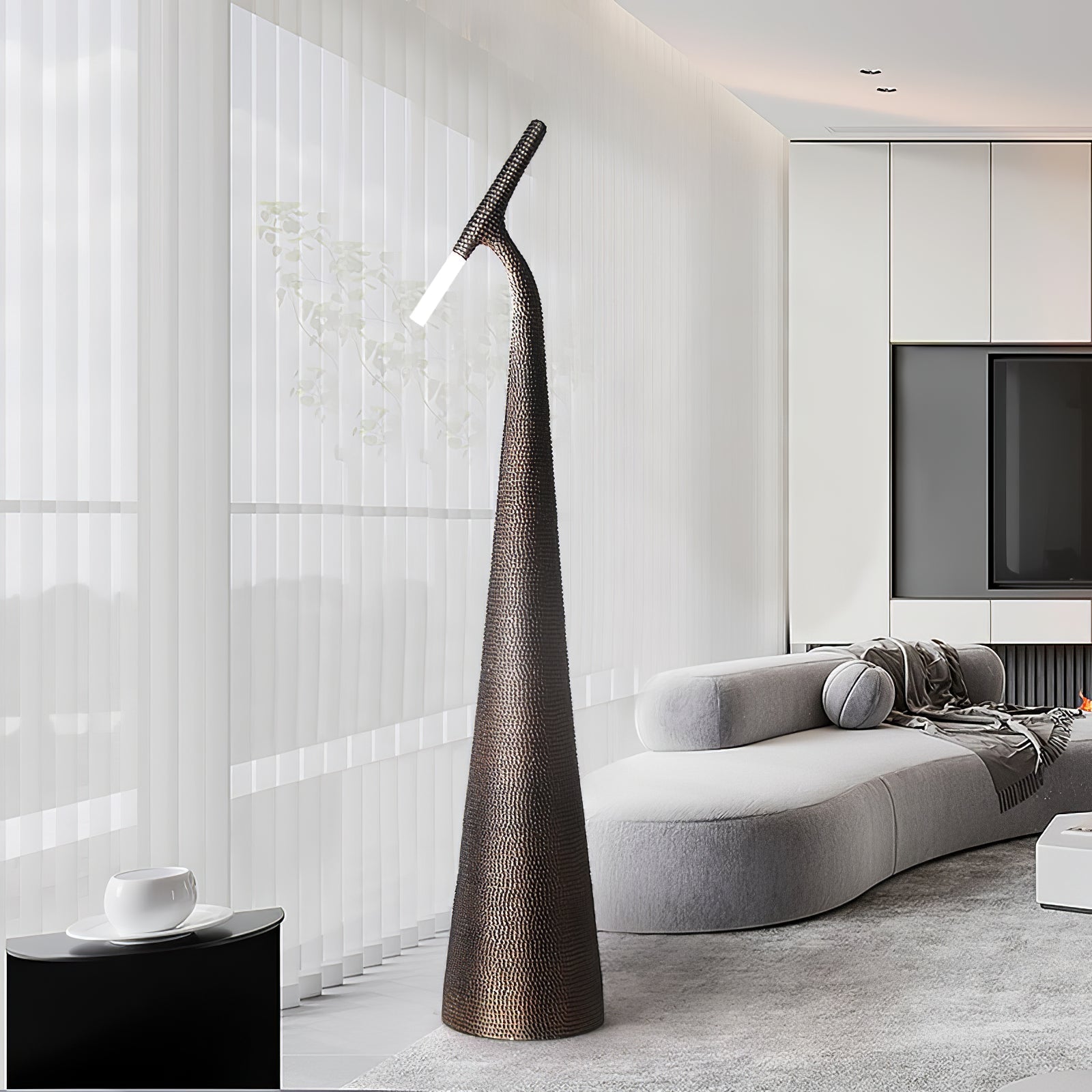 Sysolyra Textured Resin Floor Lamp-Neutral Decor