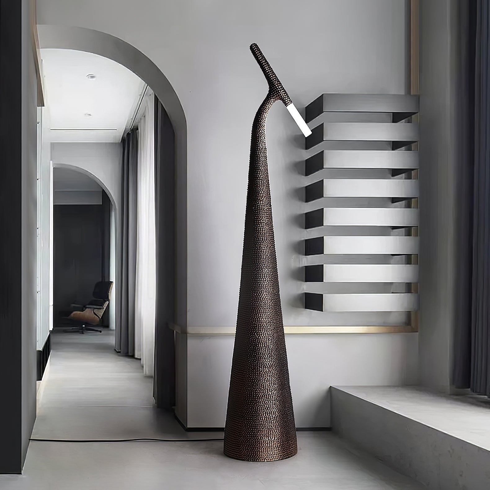 Sysolyra Textured Resin Floor Lamp-Neutral Decor