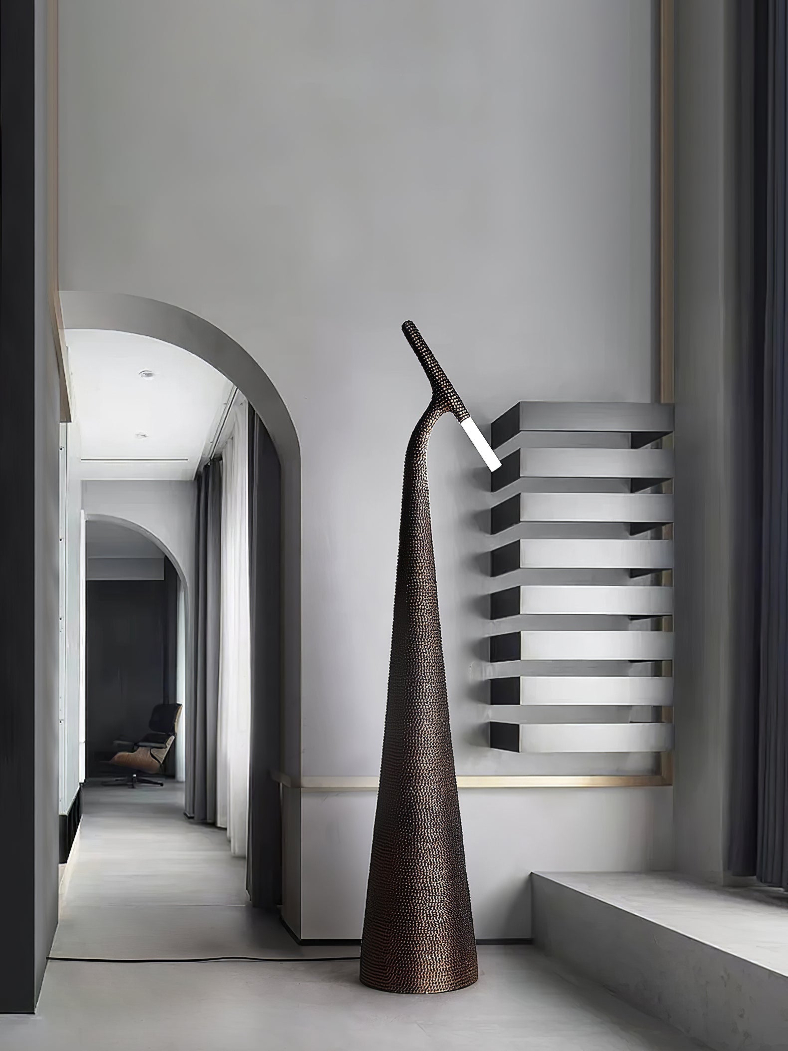 Sysolyra Textured Resin Floor Lamp-Neutral Decor