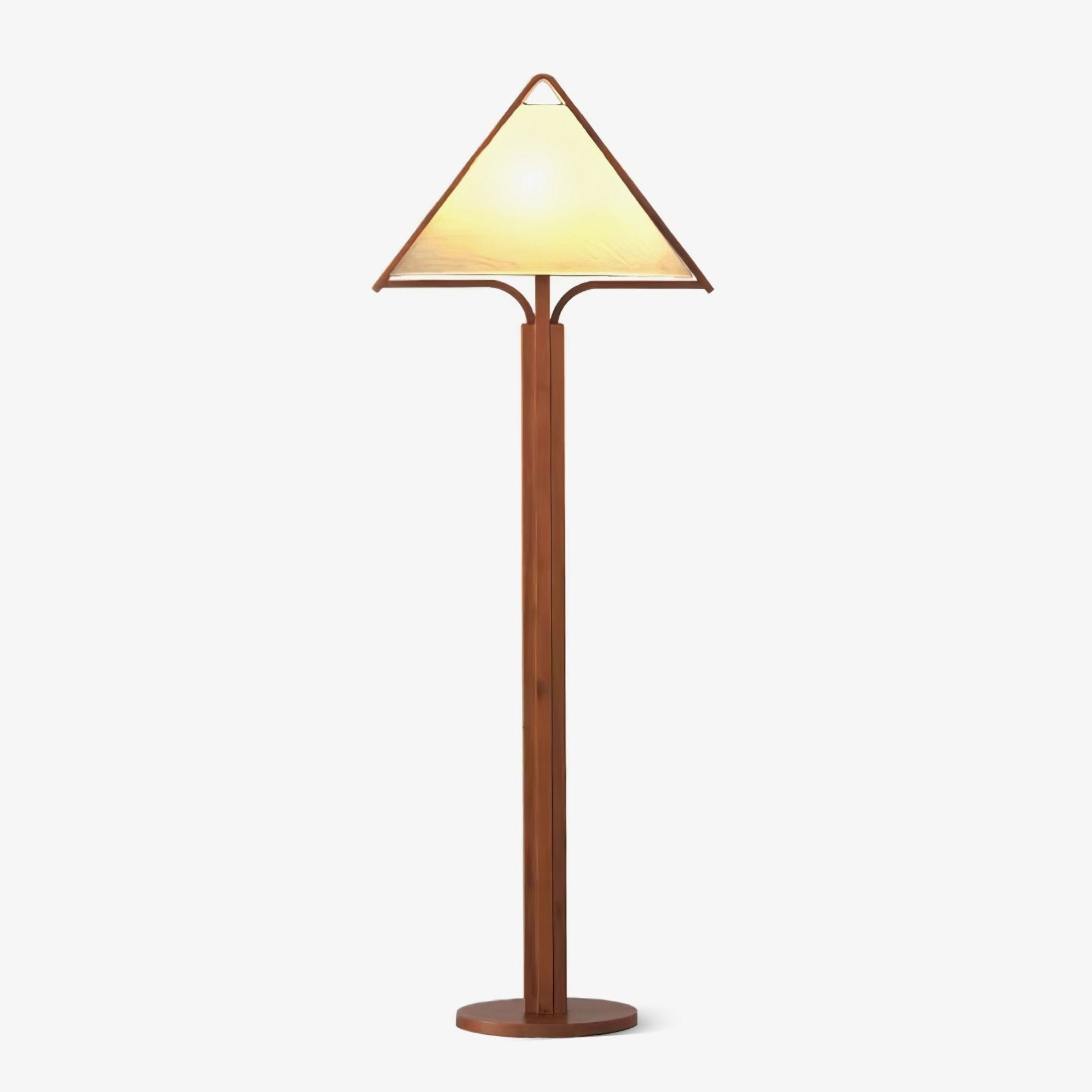 Ersolan Triangular Wood & Fabric Floor Lamp-Neutral Decor