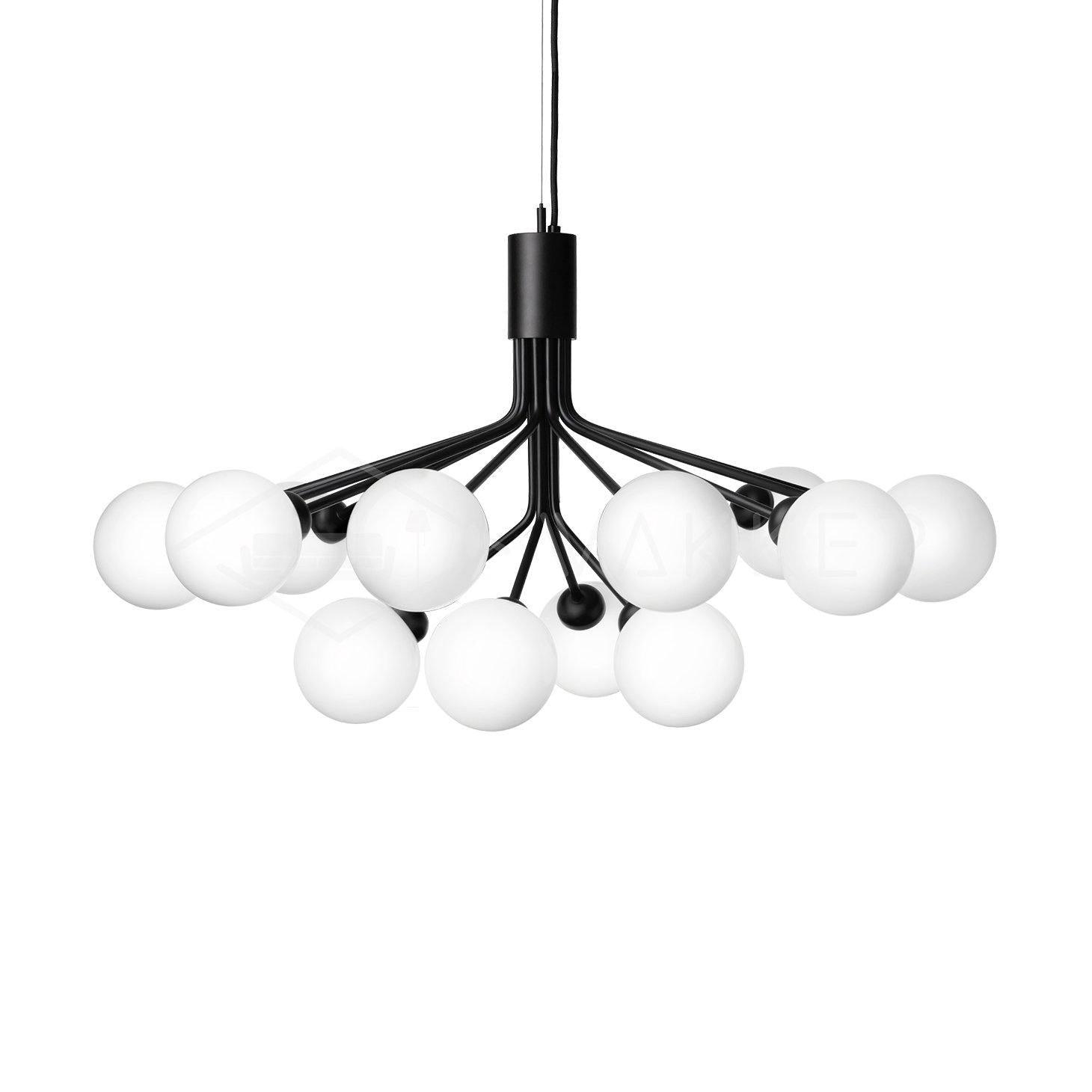 Socor Pendant Lamp Glass Globe Cluster Brass-Neutral Decor