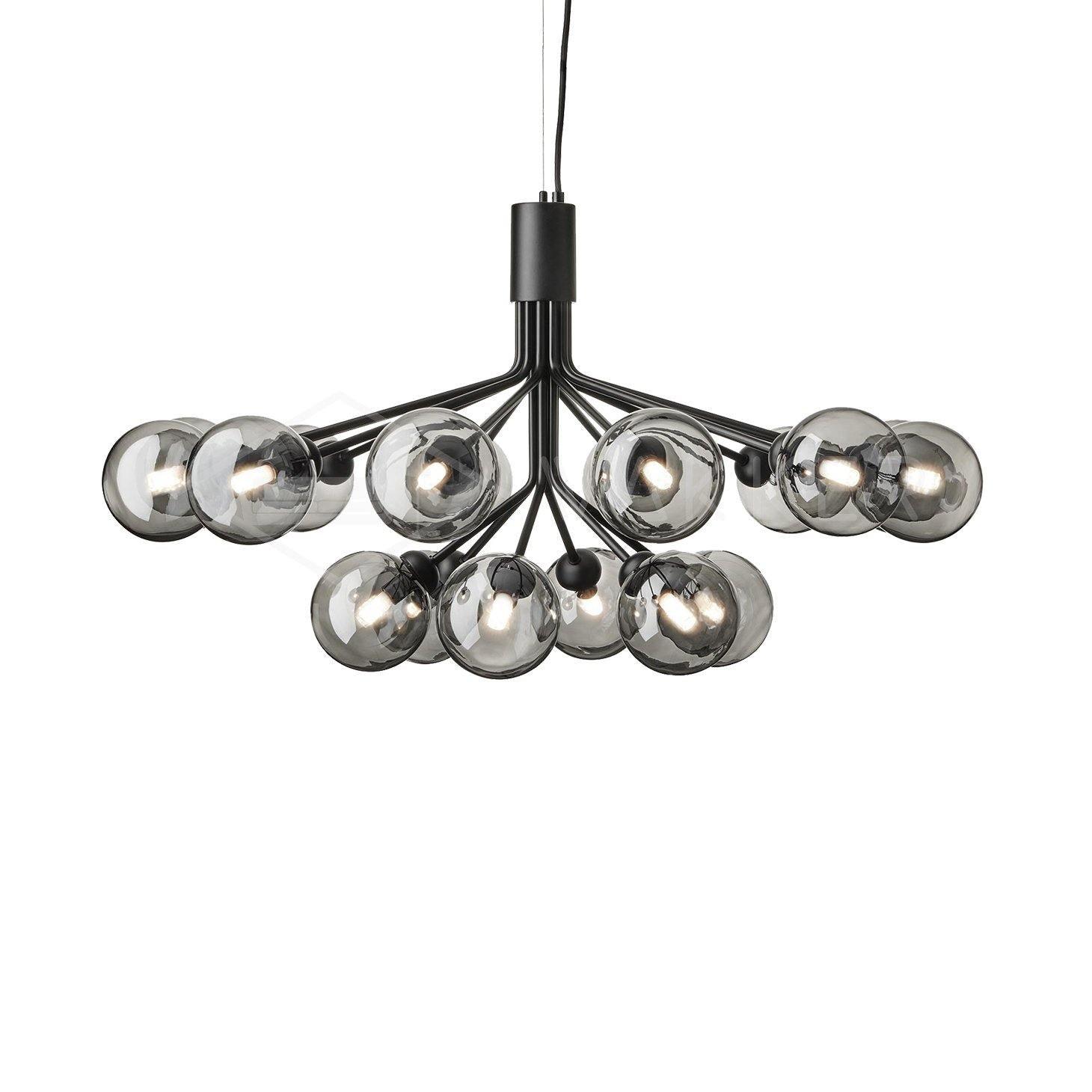 Socor Pendant Lamp Glass Globe Cluster Brass-Neutral Decor