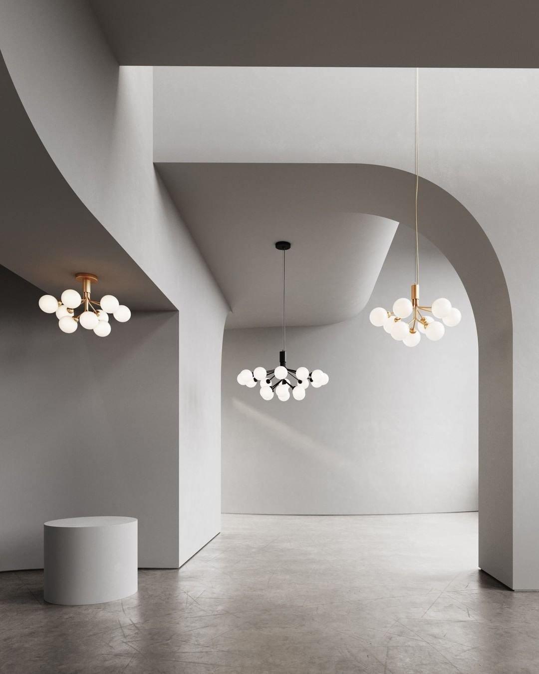 Socor Pendant Lamp Glass Globe Cluster Brass-Neutral Decor