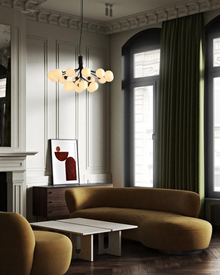 Socor Pendant Lamp Glass Globe Cluster Brass-Neutral Decor