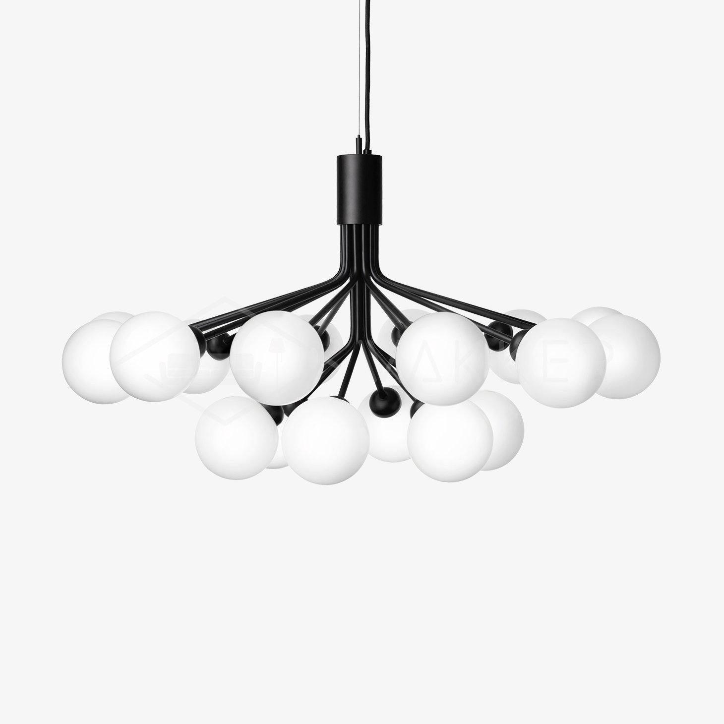 Socor Pendant Lamp Glass Globe Cluster Brass-Neutral Decor